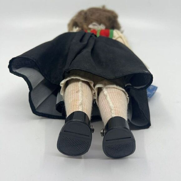 Vintage Doll Ethnic Dress Blue Green Red Lace Trims Sleepy Eyes 11" - Picture 8 of 16